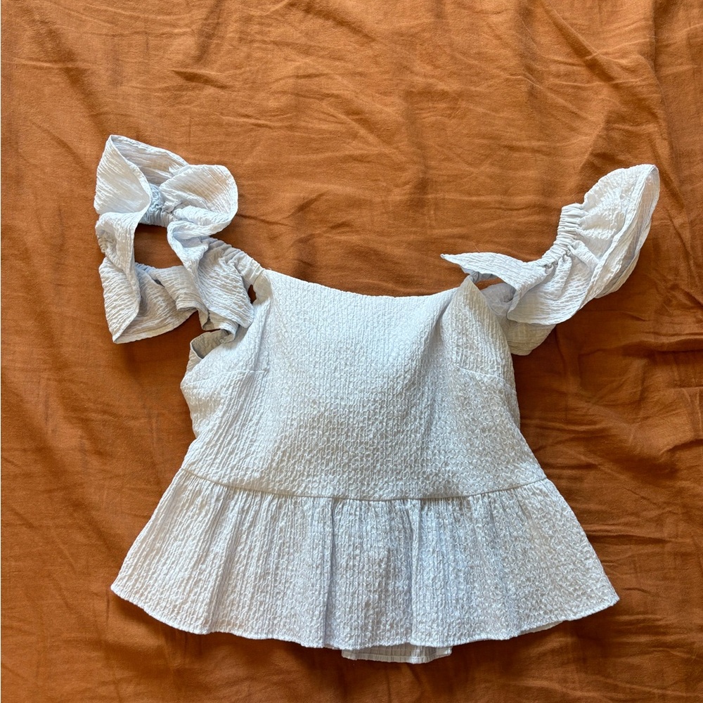 H&M light blue babydoll blouse - Medium